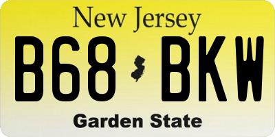 NJ license plate B68BKW