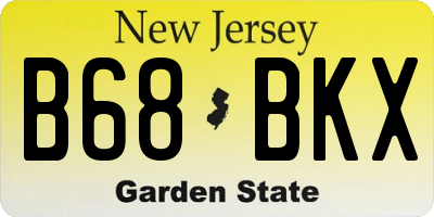 NJ license plate B68BKX