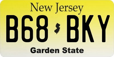 NJ license plate B68BKY