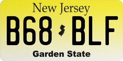 NJ license plate B68BLF