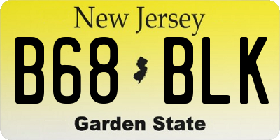 NJ license plate B68BLK