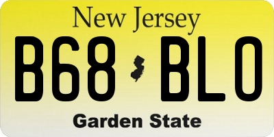NJ license plate B68BLO