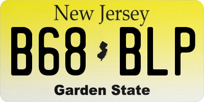 NJ license plate B68BLP