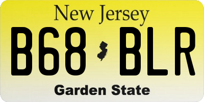 NJ license plate B68BLR