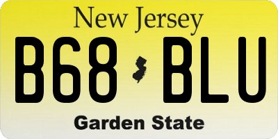 NJ license plate B68BLU