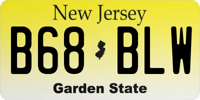 NJ license plate B68BLW