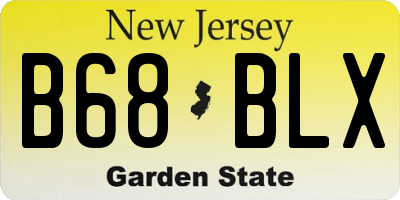 NJ license plate B68BLX