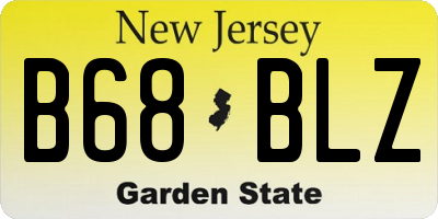NJ license plate B68BLZ