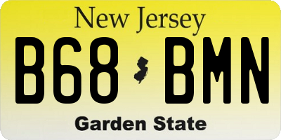 NJ license plate B68BMN