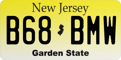 NJ license plate B68BMW