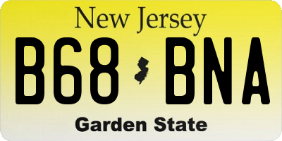 NJ license plate B68BNA