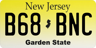NJ license plate B68BNC