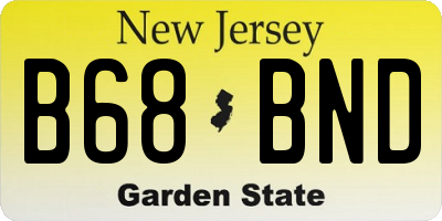 NJ license plate B68BND