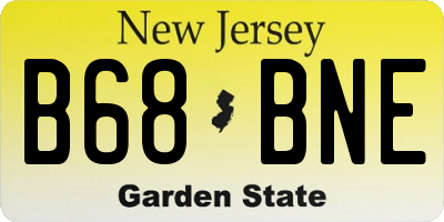 NJ license plate B68BNE