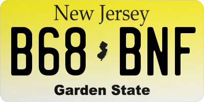 NJ license plate B68BNF