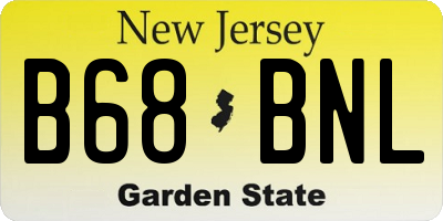 NJ license plate B68BNL