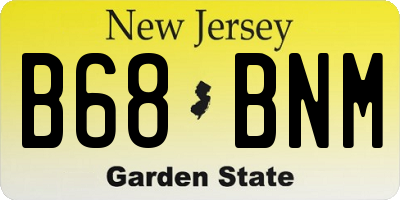 NJ license plate B68BNM