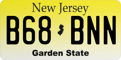NJ license plate B68BNN