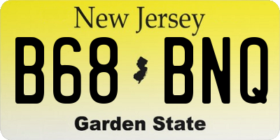 NJ license plate B68BNQ