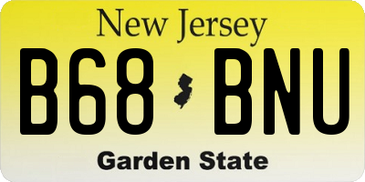 NJ license plate B68BNU
