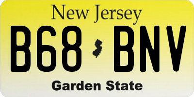 NJ license plate B68BNV