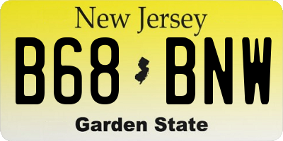 NJ license plate B68BNW