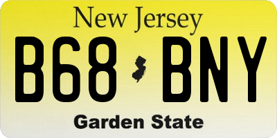 NJ license plate B68BNY