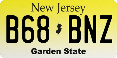 NJ license plate B68BNZ