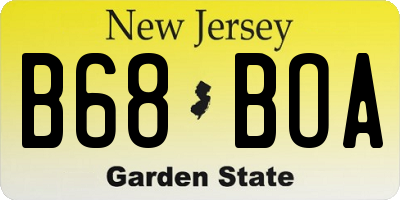 NJ license plate B68BOA