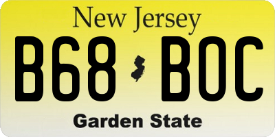 NJ license plate B68BOC