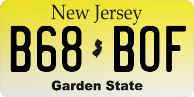 NJ license plate B68BOF