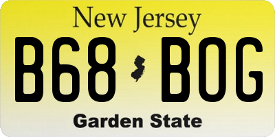 NJ license plate B68BOG