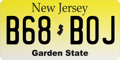 NJ license plate B68BOJ