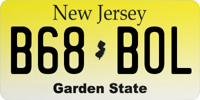 NJ license plate B68BOL