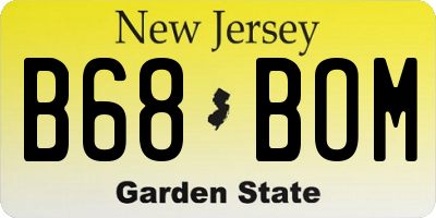 NJ license plate B68BOM