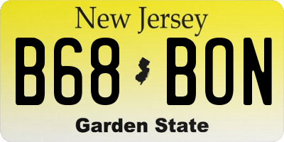 NJ license plate B68BON