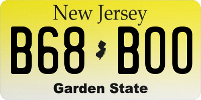 NJ license plate B68BOO