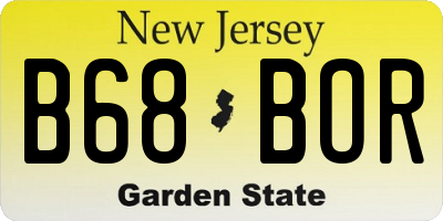 NJ license plate B68BOR
