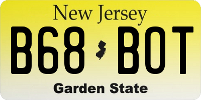 NJ license plate B68BOT