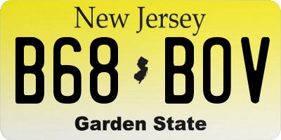NJ license plate B68BOV