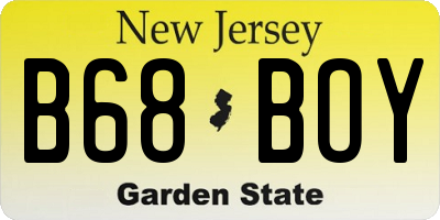 NJ license plate B68BOY