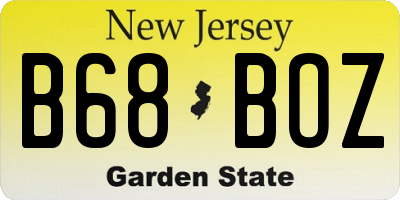 NJ license plate B68BOZ