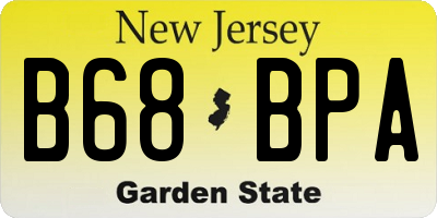 NJ license plate B68BPA
