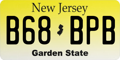 NJ license plate B68BPB