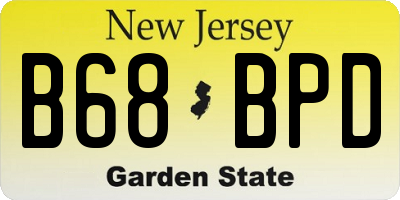NJ license plate B68BPD
