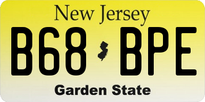NJ license plate B68BPE