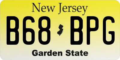 NJ license plate B68BPG