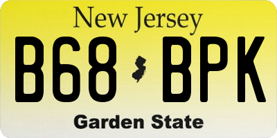 NJ license plate B68BPK