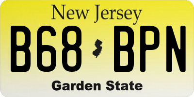NJ license plate B68BPN