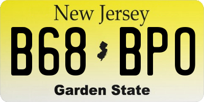 NJ license plate B68BPO